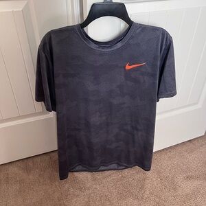 Nike Men's Nike Dri Fit Gray with Orange Logo performance tee